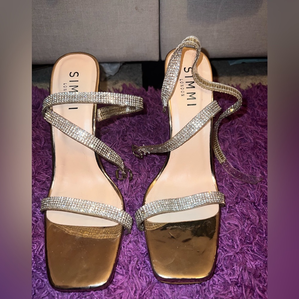 Simmi London diamond rose gold heels